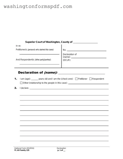 Official Washington State Declaration Form in PDF