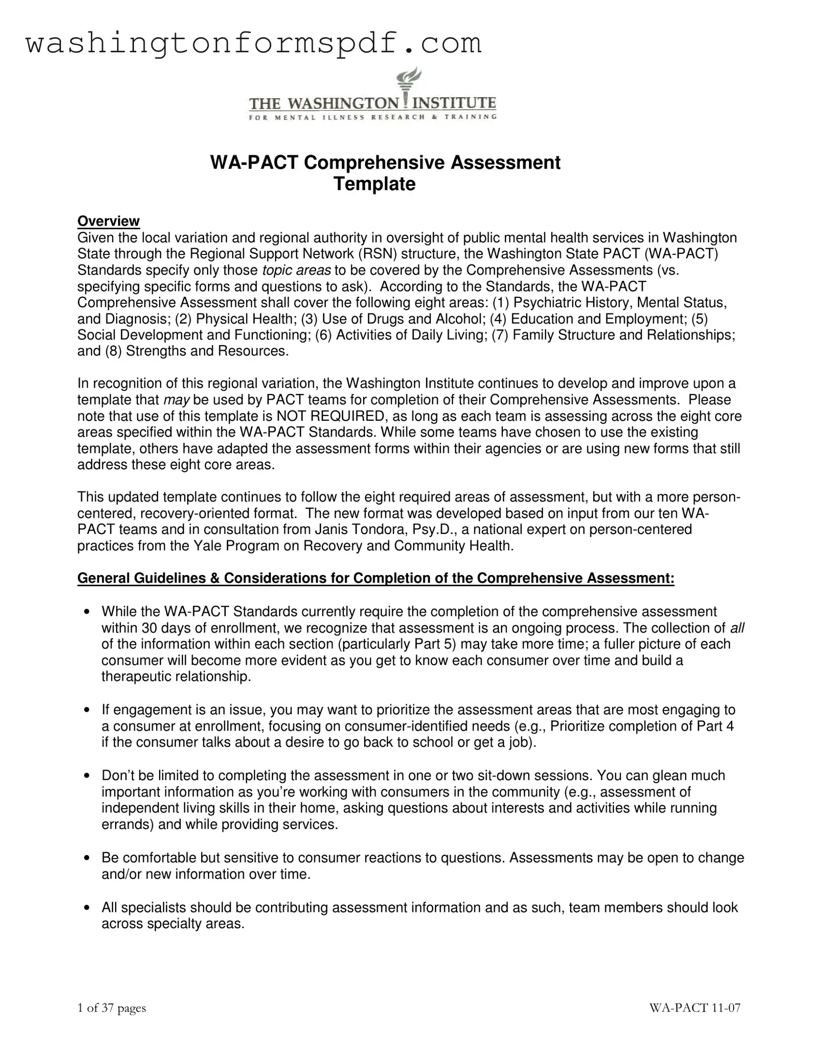 Official Washington Pact Form in PDF